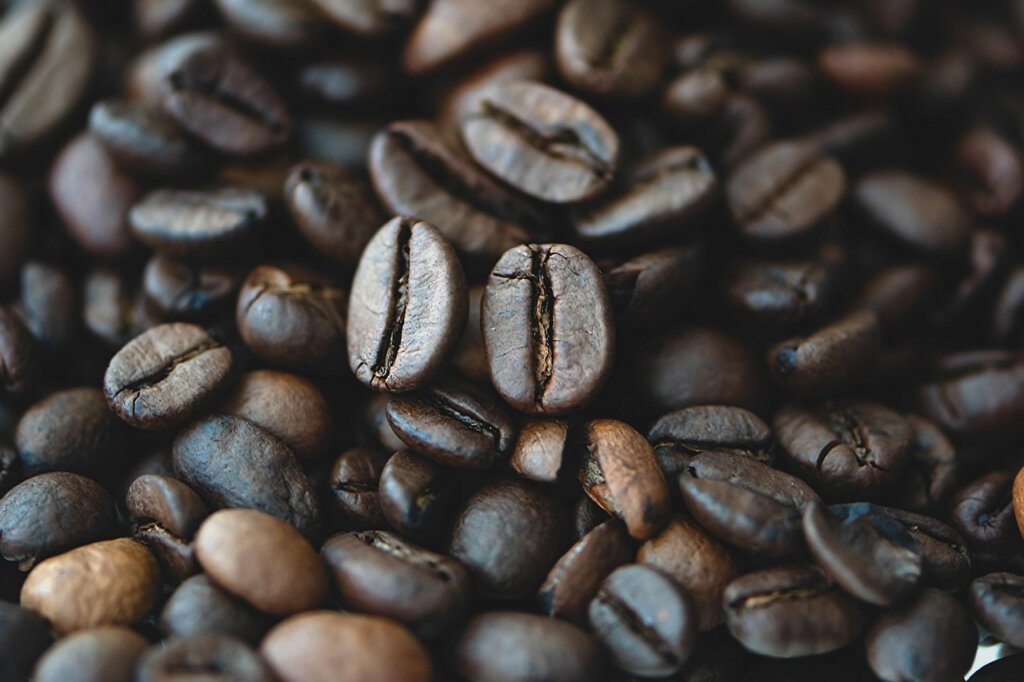 coffee grounds in small bowl inside refrigerator